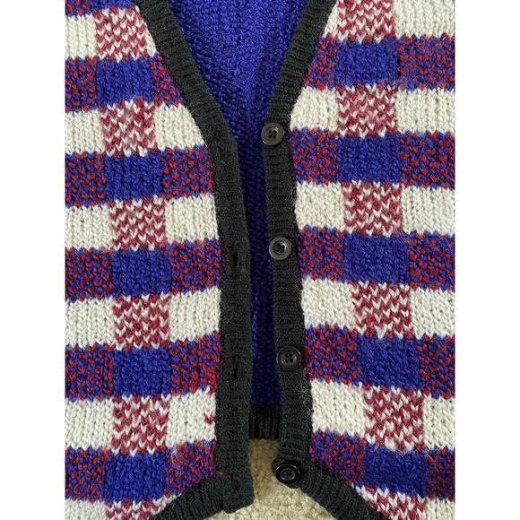 Vintage 90s OP Button Down Sweater Vest Plaid Men's size Large Preppy Grunge - Picture 3 of 5